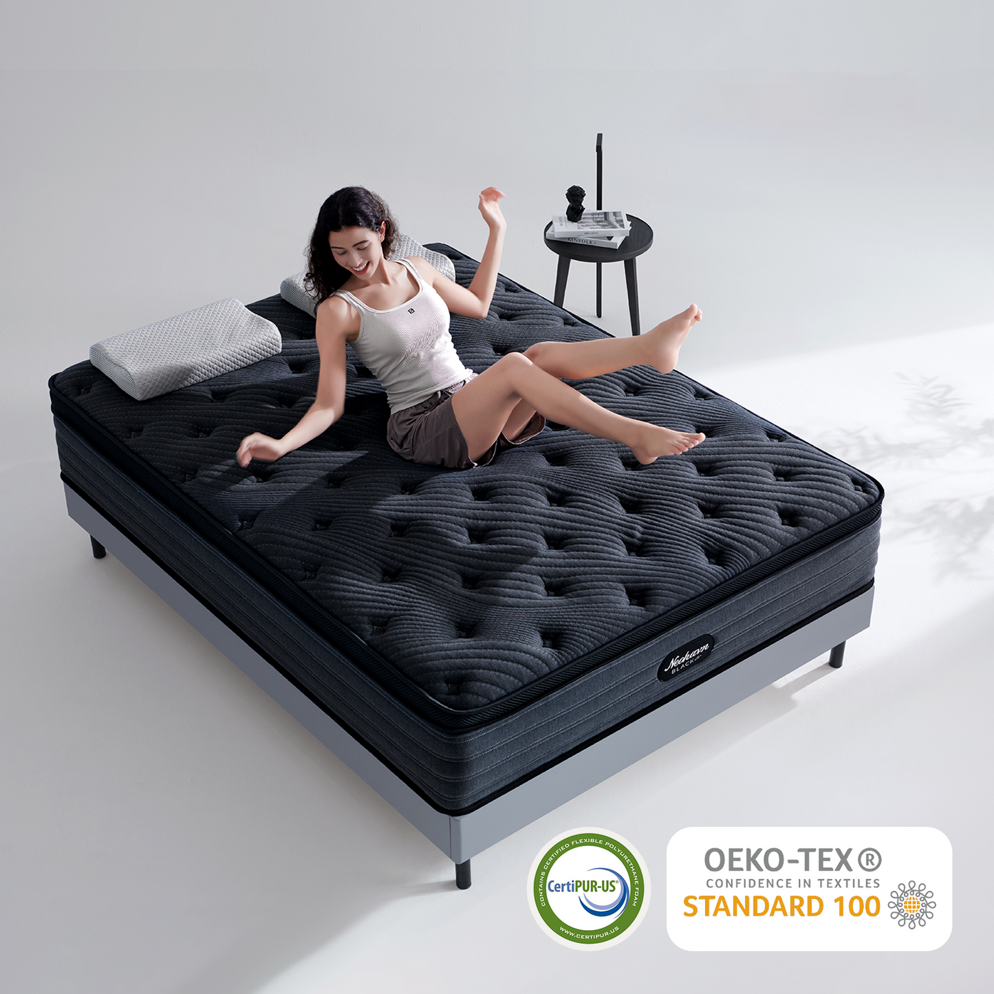 12 Inch Cooling Gel Memory Foam - Medium Firm Hybrid Mattress in a Box, Fiberglass-Free, Soft Knit Cooling Cover, Motion Isolation, CertiPUR-US Certified